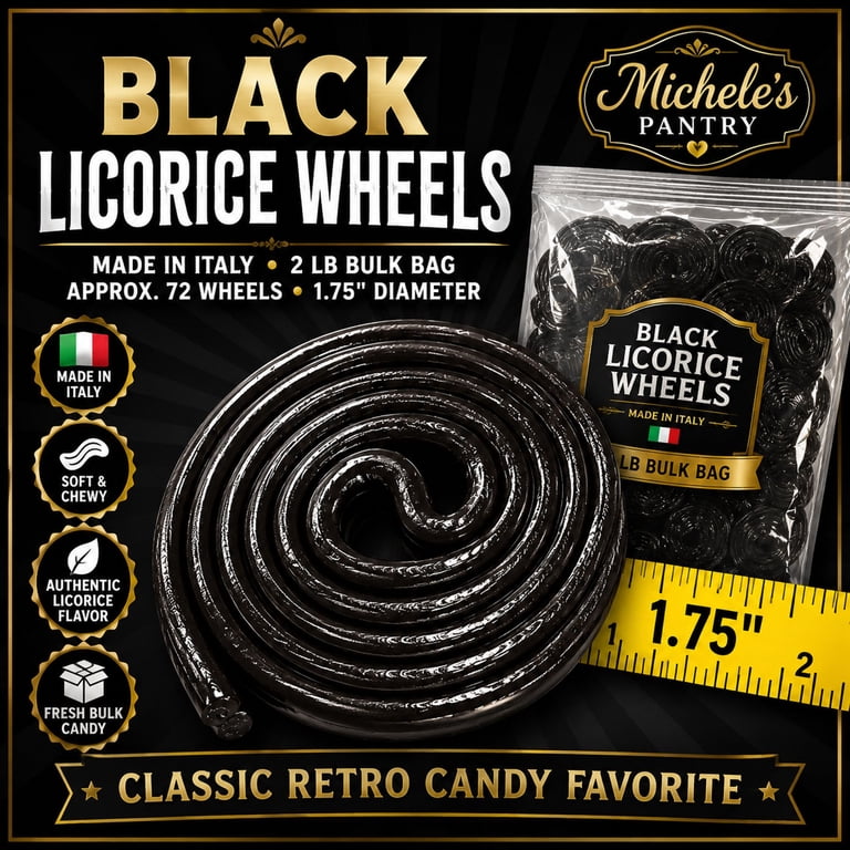 Gerrit Verburg, Black Licorice Wheels, 4.4 lb Bag, Classic Dark