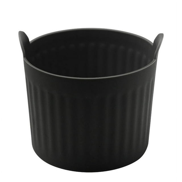 Zhuge 4 tazas de silicona para freidora de aire, 2,6 x 2,56 pulgadas, moldes de silicona para muffins para freidora de aire, color negro