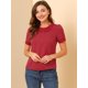 thumbnail image 3 of Top de lunares vintage con cuello Peter Pan para mujer rojo M, 3 of 6