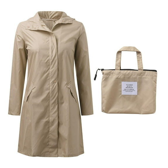 Fengqque Women's Softshell Warm Outdoor Windbreaker Waterproof Zipper Long Cycling Bike Coat Casaul Lightweight And Breathable Solid Zipper Hooded Windbreaker Raincoat Windproof Coat With Pocket