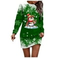 thumbnail image 1 of Wyzesi Robes Longues Formelles Amples Robe Chandail de Noël Imprimée pour Femmes Col Rond Manches Longues Robe Décontractée Sans Capuche Robes d'Hiver pour Femmes Manches Longues, 1 of 5