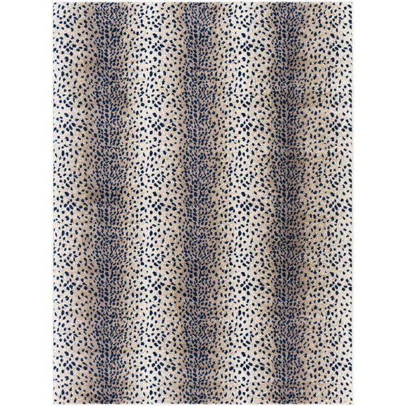 BoutiqueRugs Livingston Contemporary Area Rug - Navy, Tan, Ivory - 7'10" x 10'