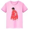 thumbnail image 5 of Camiseta de algodón de manga corta de verano para niños y niñas con estampado de Ronaldo, camisetas rosas, ropa periférica de fútbol para niños, 5 of 5