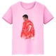thumbnail image 5 of Camiseta de algodón de manga corta de verano para niños y niñas con estampado de Ronaldo, camisetas rosas, ropa periférica de fútbol para niños, 5 of 5