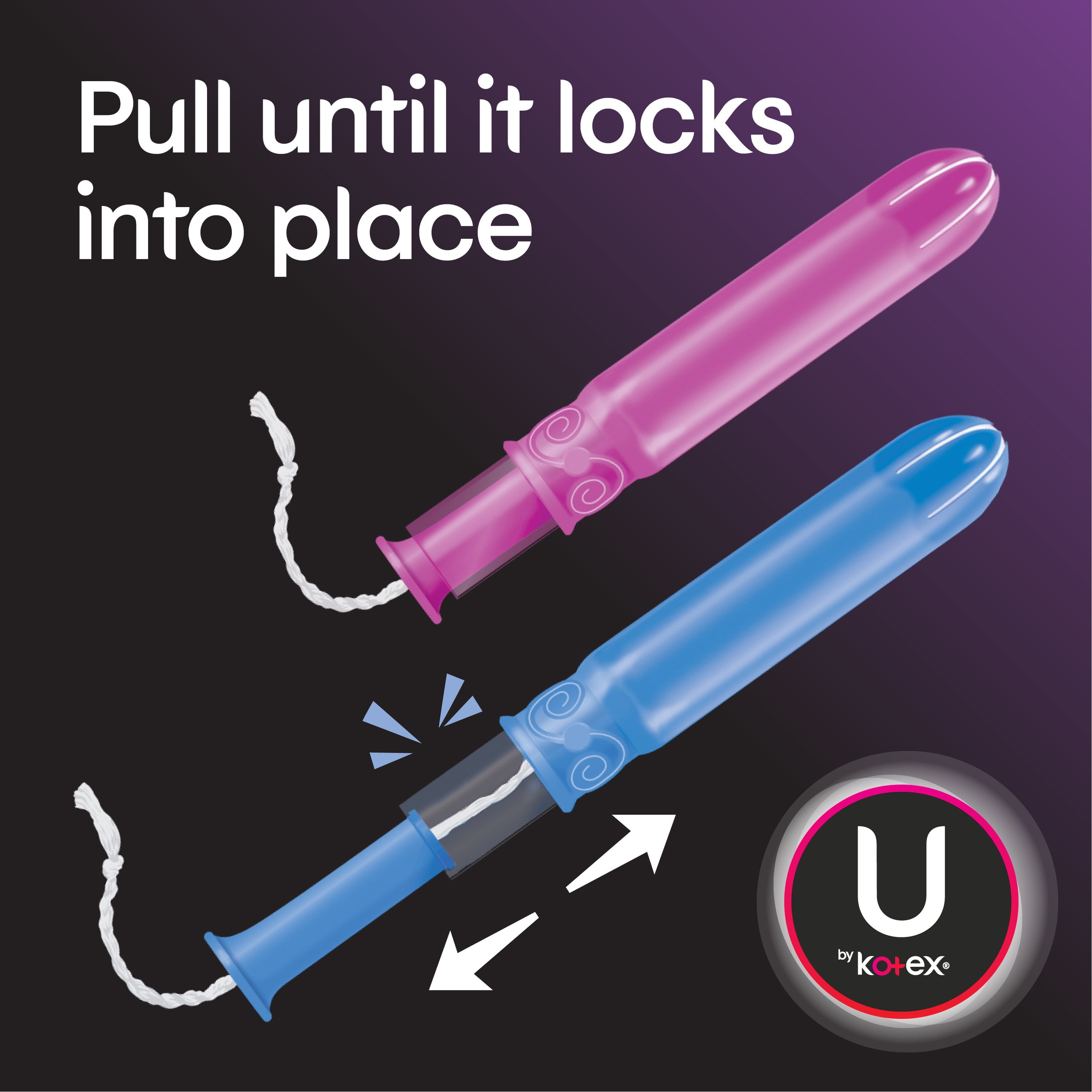 U by Kotex Click Compact Tampons, Super Plus Absorbency, Unscented, 18 Count