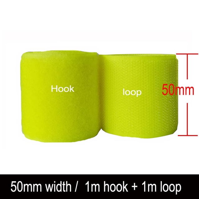 2-10cm Width Fluorescent Yellow no adhesive hook loop fastener tape for sewing magic tape sticker strap 50mm width 1m hook add 1m loop