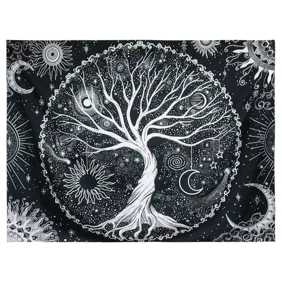 Black Tapestry Tree of Life Tapestry Black Aesthetic Tapestry Wall Hanging for Bedroom 50 X 60 Inches