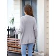 thumbnail image 5 of Women Chunky Knit Sweater Long Sleeve V Neck Button Up Cardigan with Pocket Coat for Fall and Winter Grey S, 5 of 8