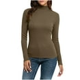 thumbnail image 2 of Byworldtasic Turtleneck Ribbed Sweaters for Women Cute Sexy Knitted Warm Fitted Sweater Underwear Basic Slim Fit Tops, 2 of 9