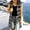 Gray hooded plaid vest women a1, variant on Women's Hooded Sleeveless Mid-Length Button Down Plaid Vest Casual Loose Fit Lightweight Outerwear Fall Winter Clothes, Orange M