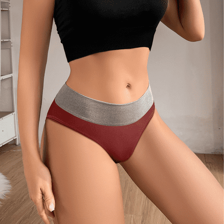 Fulorrnie Underwear for Women Seamless Comfort High Waisted Briefs Panties Cheeky Waistband Elastic Waist Panty  Brown  S