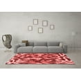 thumbnail image 3 of Ahgly Company Machine Washable Indoor Square Abstract Red Modern Area Rugs, 3' Square, 3 of 4