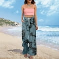 thumbnail image 5 of Women's Tie-Dye Palazzo Pants - High Waist Wide Leg Bohemian Summer Casual Trousers with Elastic Waist & Pockets ,Blue,L, 5 of 6