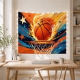 thumbnail image 5 of Basketball in Paint Splatter Arena, Energetic Sporty Dynamic Abstract for Basketball Fans, Sports Wall Art, Birthday Gift, Tapestry Wall Hanging for Teen Room, Living Room and Dorm, 5 of 7
