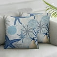 thumbnail image 2 of Nawypu  Nautical Coastal Throw Pillow Covers Outdoor Decorative Beach Ocean Themed Throw Pillowcases Starfish Seashell Square Cushion Cover for Couch Bedroom Living Room Set of 2  Blue, 2 of 6