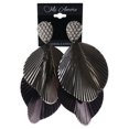 thumbnail image 2 of Silver-Tone & Black Colored Metal Drop-Dangle-Earrings #LQE3977, 2 of 2