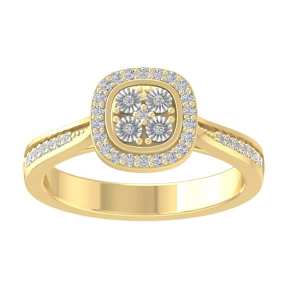 ARAIYA FINE JEWELRY 10K Yellow Gold Miracle Plate Lab Grown Diamond Band Ring (1/5 cttw, VS Clarity, D-F Color) Size 5.5