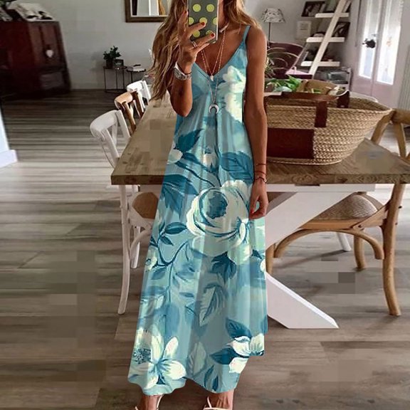 Royisotas Trendy Dresses for Women Beach Sundresses Plus Size Fashion Boho Womens Dress Sleeveless
