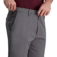 thumbnail image 4 of Haggar Men's Cool Right Performance Flex Solid Classic Fit Flat Front Pant-reg. and Big & Tall Standard 36W x 34L Heather Grey, 4 of 7