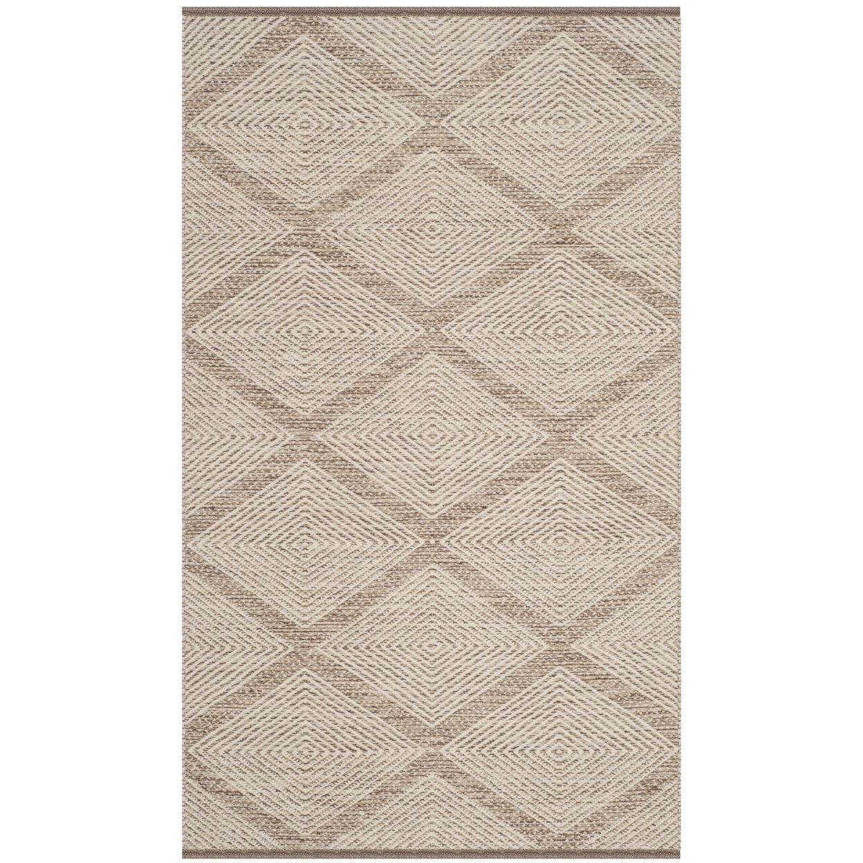 SAFAVIEH Montauk Bailey Geometric Diamond Cotton Area Rug, Beige, 5' x 8'