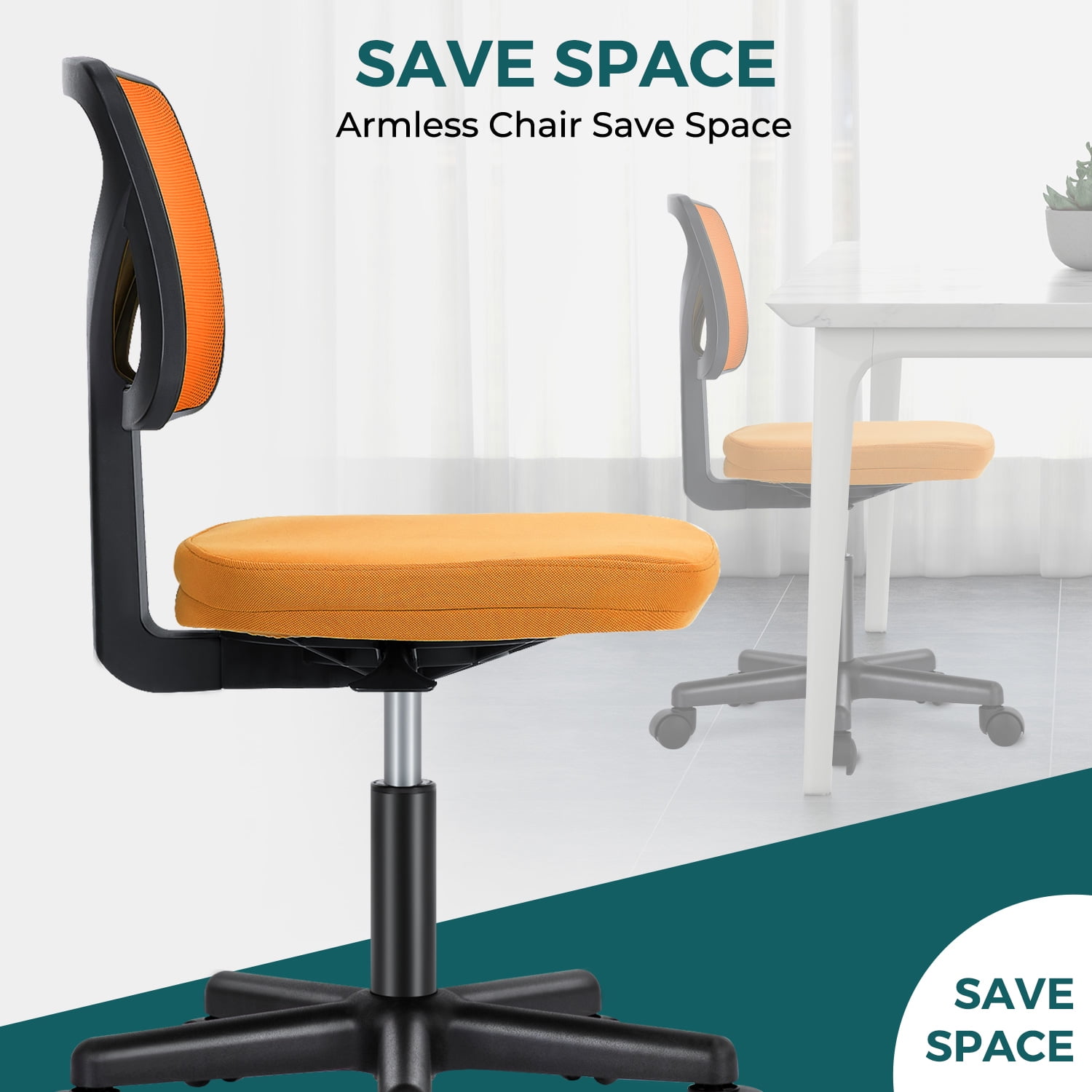 Aukfa Desk Chair Home Office Chair with Lumbar Support, Black,