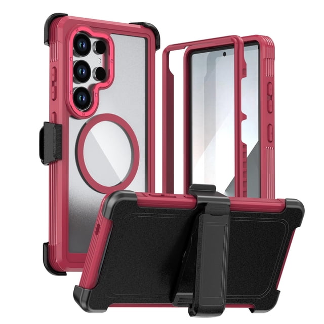 Case For Samsung Galaxy S26 Ultra/S26 Plus/S26, Non-Slip Magnetic Shell With Supports Wireless Charging Kickstand Cover