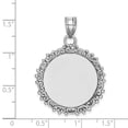 thumbnail image 2 of 925 Sterling Silver Polished Satin Back Fancy Round Pendant Necklace 41x30mm Wide Pendant for Women, 2 of 2
