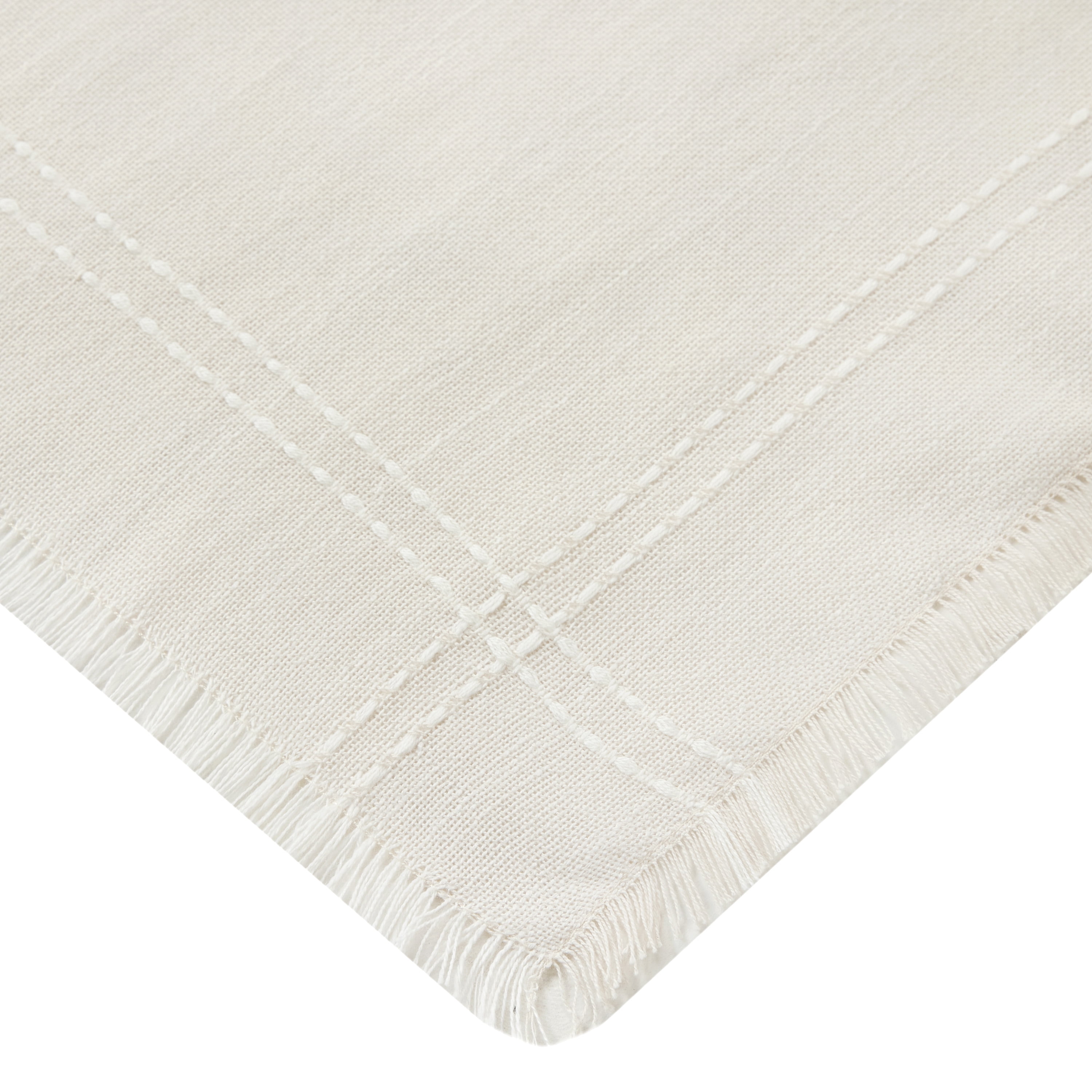 (2 pack) Better Homes & Gardens BG FRINGE 4PK NP - 20 x 20 - Beige - 57% Polyester/43% Cotton