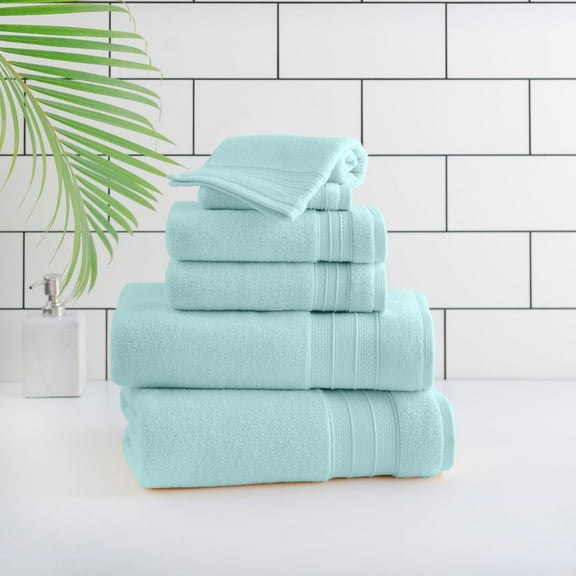 hometrends Solid Bath Towel 6-Piece Set, Teal