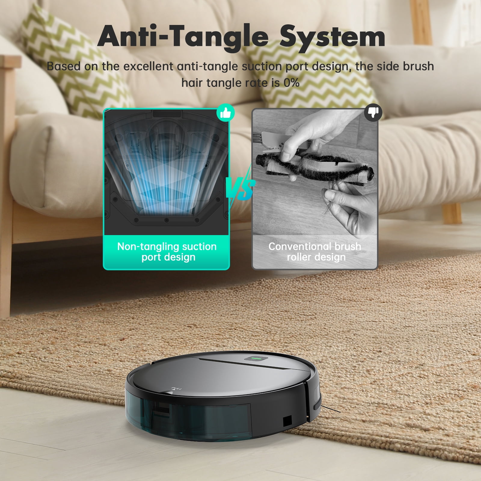 OMESER Robot Vacuum and Mop Cleaner 2 in 1 for Pet Hair Hard Floor, 3000Pa, APP/Wifi/Voice/Remote