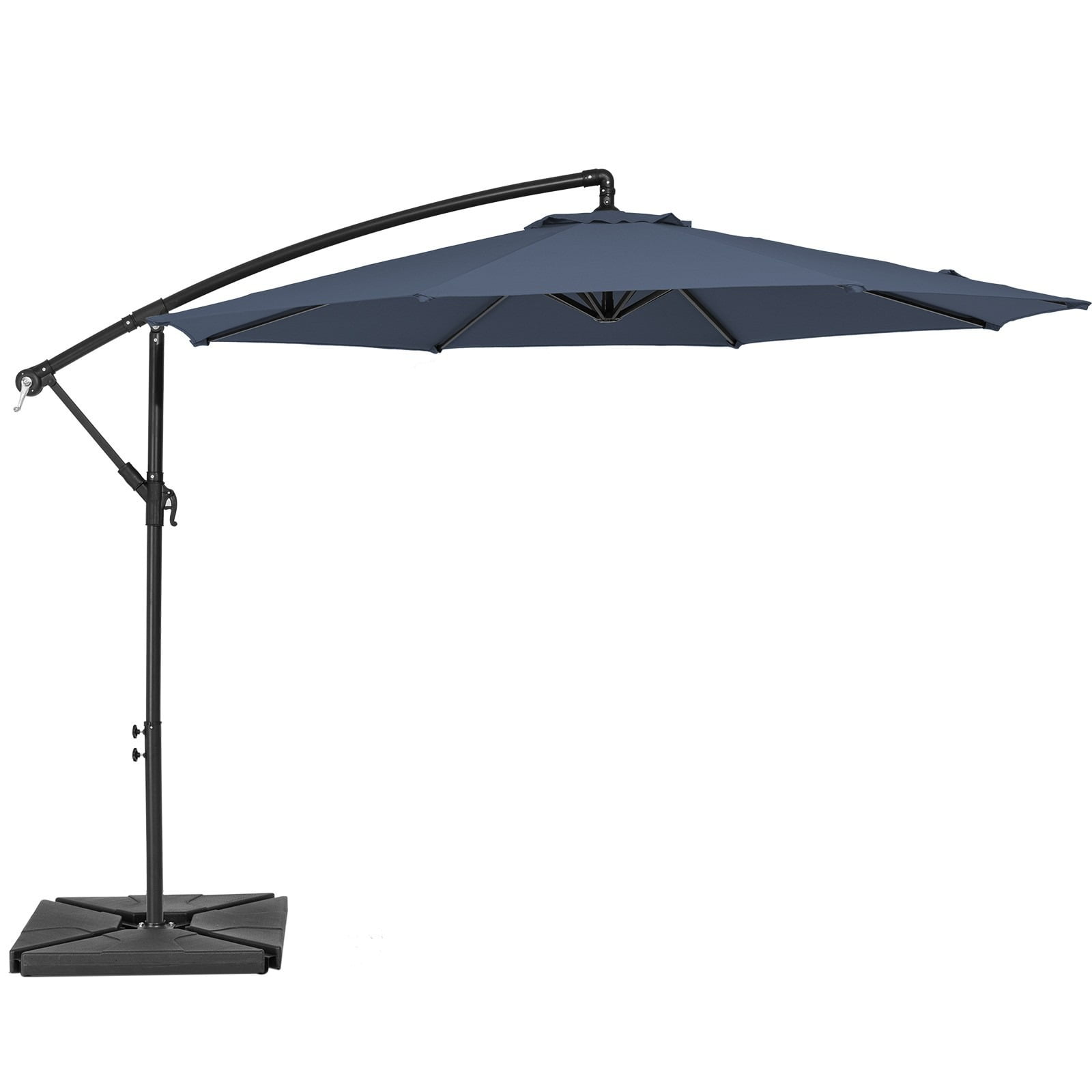 JUSTLET 10ft Heavy Duty Patio Hanging Offset Cantilever Patio Umbrella W/ Base Included, Navy Blue
