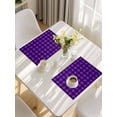 thumbnail image 5 of Black Purple Plaid Placemats Set of 8, Farmhouse Simple Buffalo Checked Placemats for Dining Table, Place Mats for Kitchen Tabletop, Waterproof Wipeable Dining Table Mats Set, 5 of 9