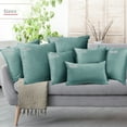 thumbnail image 4 of Clara Clark Plush Solid Decorative Microfiber Square Throw Pillow Cover with Throw Pillow Insert for Couch, Teal, 22"x22"", 4 Piece Decorative Soft Throw Pillow Set, 4 of 8