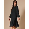 thumbnail image 4 of DARING DIVA Flowy Midi Lantern Fall Winter Dress M Black, 4 of 6
