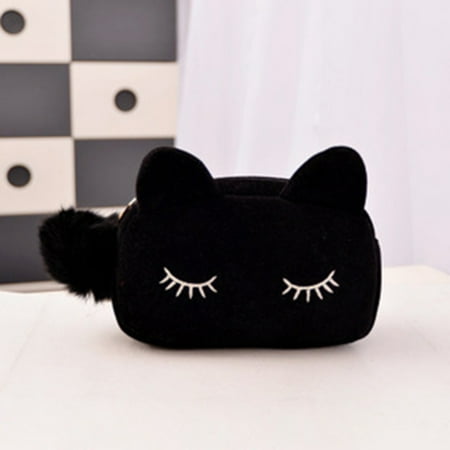 Pencil Case Cosmetic Bag EFINNY Flannel Cosmetic Makeup Storage Bags Pen Pencil Pouch Cases Zipper Holder Handbag Travel Toiletry ()
