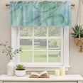 thumbnail image 3 of 2 Pack Valances for Windows, Teal Blue Marble Window Valances for Living Room/Bedroom/Bathroom, Abstract Art Turquoise Marble Flow Light Filtering Kitchen Curtain Valance 42"W x12" L, 3 of 9