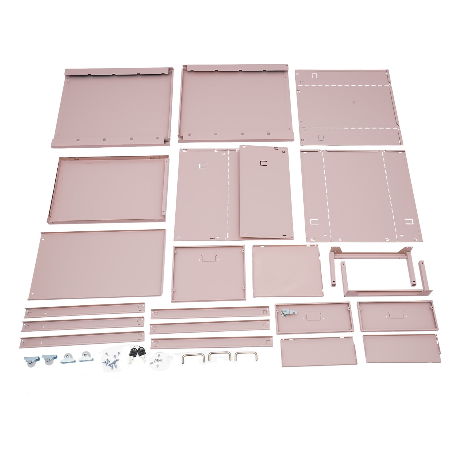 Miumaeov 3 Drawers Vertical File Cabinet Pink Locking Filing Storage Cabinet For Home Office