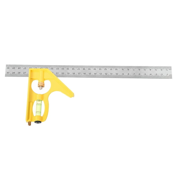 300mm 12 Combination Square Try Square Ruler Carpenter Tools Yellow