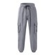 thumbnail image 4 of Pantalones largos para hombre, moda informal, cómodos, sólidos, con bolsillos, cintura con cordón, ribete regular, pantalones de poliéster para hombre, 4 of 5
