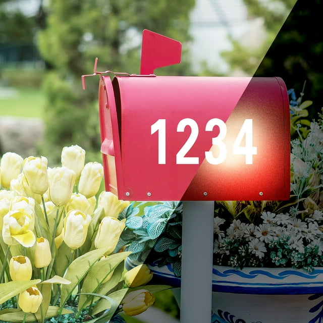 VUDECO 40 PCs Decal Reflective Mailbox Numbers Stickers House Numbers For Outside Address Numbers for Houses Adhesive Number Stickers Waterproof Mailbox Numbers For Outside Fade-Resistant 3 inch White