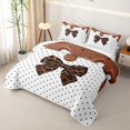 thumbnail image 3 of Manfei Leopard Print Bowknot Bed Spread Queen,Cute Polkadot Queen Coverlet Set,3 Pieces,1 Quilt and 2 Pillowcases, 3 of 7