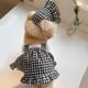 thumbnail image 3 of Summer Cute Pet Plaid Striped Suspender Skirt Hat Vest Small Dog Dog Summer Dog Dress Cothes Bichon Teddy Pomeranian Yorkshire ShopWise Round, 3 of 9