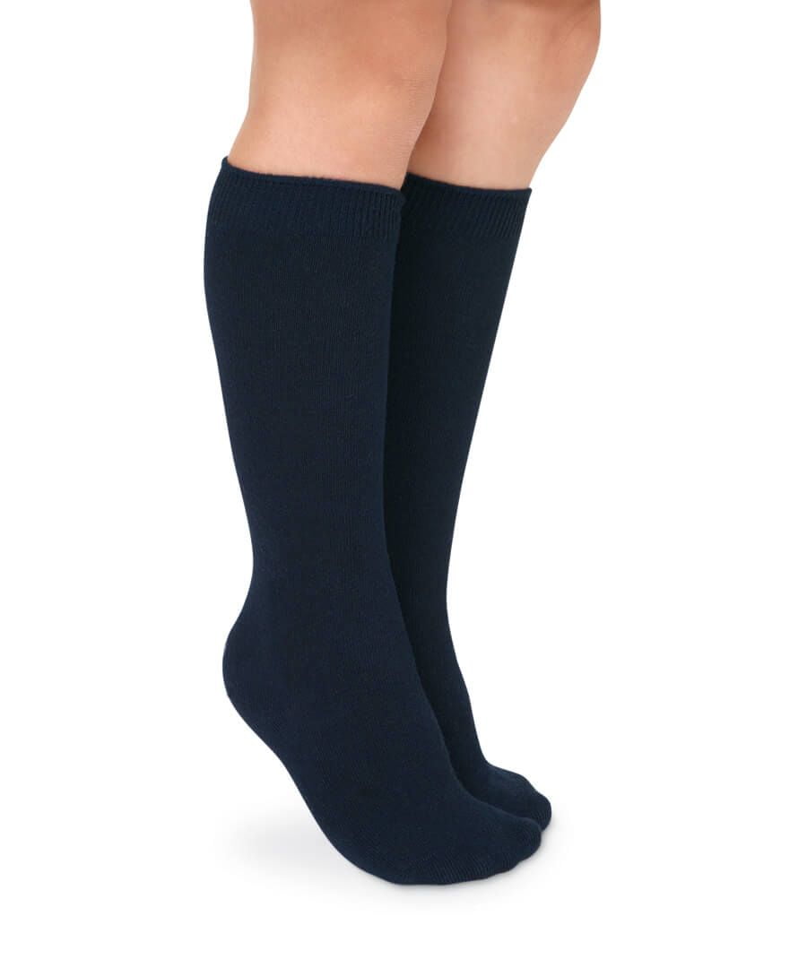 Girls Long Knee High Cotton Rich School Socks in All Size in 10 Colors