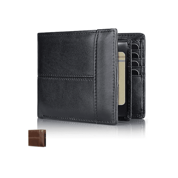 Cartera Hombre Piel Genuina Cartera Antirrobo Rfid/billetera Xtellar negro