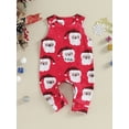 thumbnail image 2 of Liacowi Baby Girls Christmas Romper Infant Girls Sleeveless Santa Claus/Faceless Doll/Truck Print Jumpsuit Newborn Girl Cute Christmas Clothes, 2 of 9