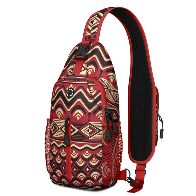 Floral Bohemian Sling Backpack Artistic Tribal Lightweight Daypack for Gym Use