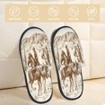 thumbnail image 2 of Balery Western Desert Cowboys1 Pantuflas de Casa de Felpa Silenciosas con Diseño Estampado, Zapatillas Cómodas Antideslizantes de Algodón para Interior-Medium, 2 of 8
