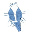 thumbnail image 3 of Xijirk Tankini Swimsuits for Women,Tie Side Two Piece Swimsuits High Waisted Bikini with Tankini Top and Adjustable Bottoms Swimwear Outfit for Beach Summer,Womens Swimsuits,Blue,XL, 3 of 6