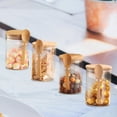 thumbnail image 3 of Juego de 4 tarros de cristal con tapas de madera y cucharas, recipientes de almacenamiento para alimentos secos, 3 of 9