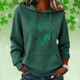thumbnail image 2 of Chandails à Capuchon pour Femmes de la Saint-Patrick 2026 à Manches Longues avec Graphique de Trèfle et Poches, 2 of 5